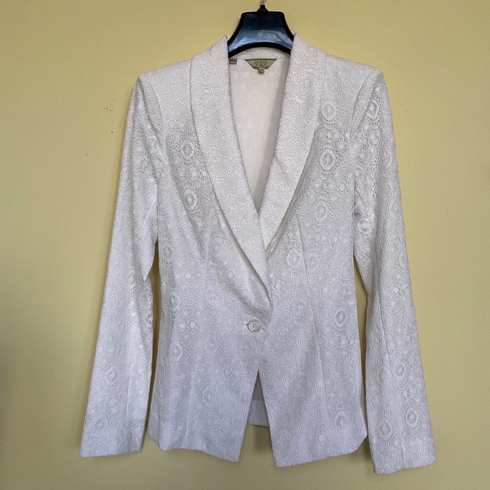 Guess white lace blazer